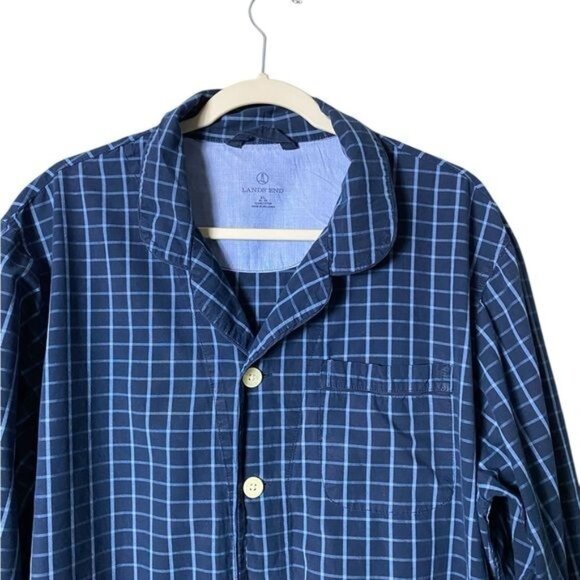 Lands End Mens Plaid Pajamas Size XL‎ Button Up Cabincore Grandpa Dad Lou… - Picture 3 of 12